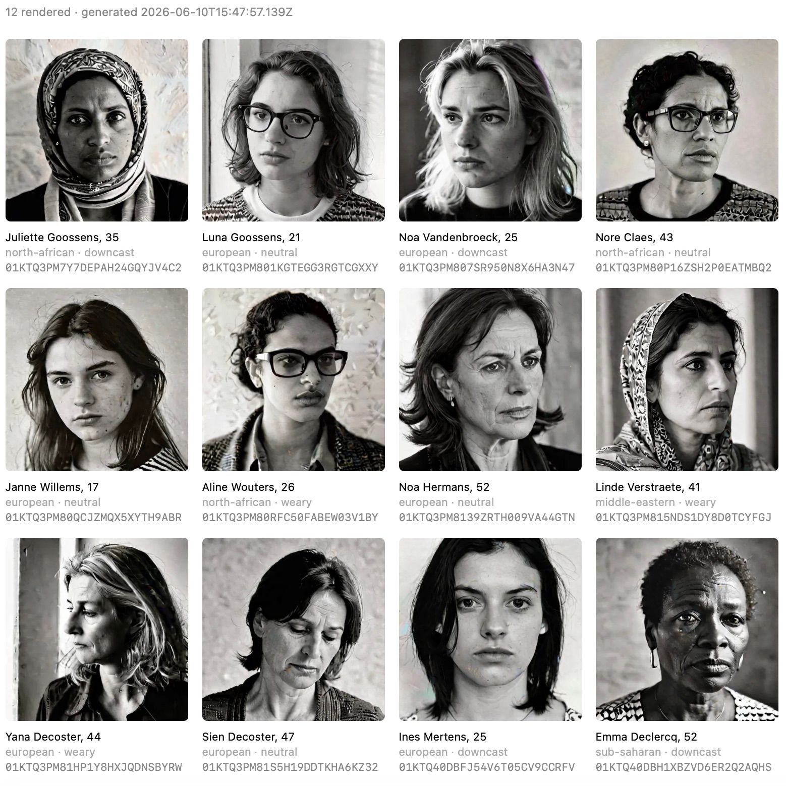 Victim profiles review sheet