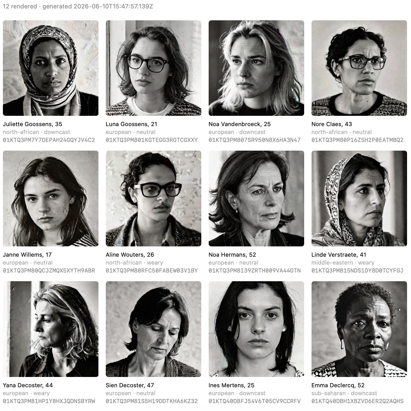 Victim profiles review sheet